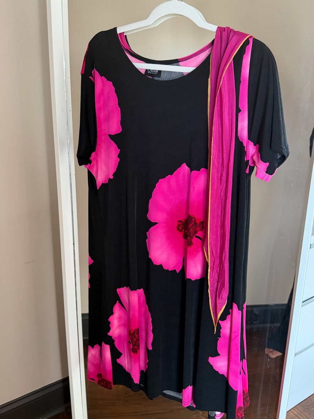 Floral dress with scarf